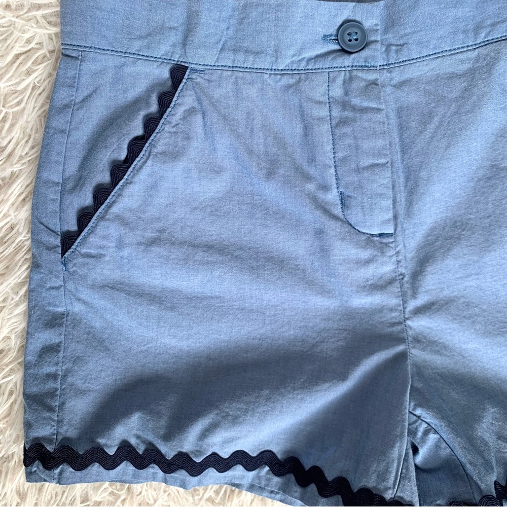 Janie and Jack Chambray Shorts Ric Rac Trim•NWT - Picture 3 of 6